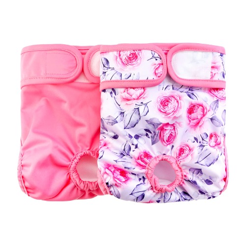 Qpets® 2 Pcs Pet Use Soft Reusable Female Dogs Diapers 120ml Water Absorbption Comfort Reusable Doggy Diapers for Female Dog, Puppy(M,Recommended Waist 14''-20'') - M,Recommended Waist 14''-20'' ₹759.00 (₹759.00 / count)