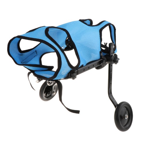 THE STYLE SUTRA® Dog Wheelchair for Back Legs Metal Dog Wheelchair Cart for Small Pets (Blue) XS