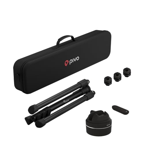 Pivo Max Performance AI-Powered 360° Rotation Horse, Face & Body Auto Tracking DSLR, Tablet, Smartphone Holder for Equestrians & Athletes with Remote Control, Cold Shoe, Travel Case Classic & Tripod - Pivo Max + Value Kit