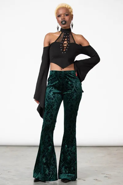Dark Dynasty Flares [EMERALD] | M / Emerald / 92% Polyester 8% Elastane