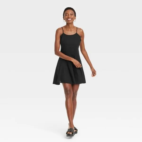 Women's Beach Bungalow Linen Mini Dress - A New Day™