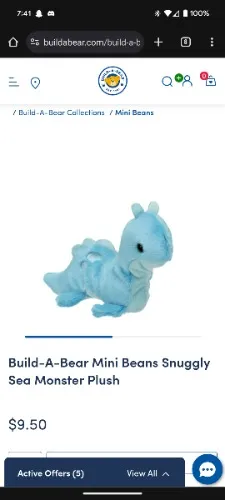 Mini Beans Snuggly Sea Monster Plush Toy