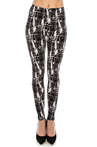 The Leggings Gallery Women's Printed Fashion Leggings Ultra Soft Solid & Patterned - Regular/Plus Sizes - One Size - Etching Project