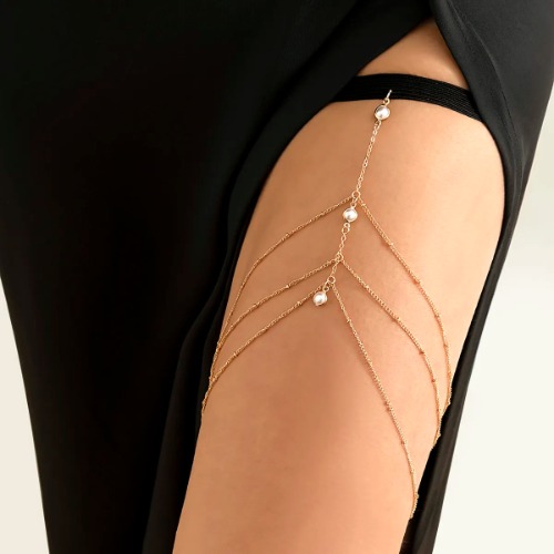 Sexy Multilayer Tassel Thigh Chain - Gold