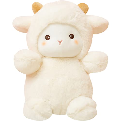 Wgxzyq Little Sheep Plushie Lamb Stuffed Animal Plush Toy Birthday Gift for Kids 10inch (White)
