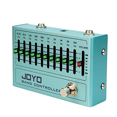 JOYO EQ Pedal 10 Band Equalizer (31.25Hz-16kHz) for Electric Guitar & Bass Including 4-string/ 5-string / 6-string/ 7-string Guitars (R-12) - EQ,Electric,Bass
