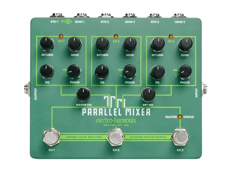 Tri Parallel Mixer Effect Pedal Signal Router