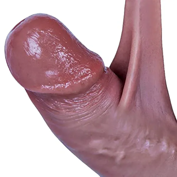 Movable Foreskin Pleasure: Enjoy Realistic Sensations with a Suction Cup Big Dildo - Perfect for Vaginal or Anal Play, Compatible with Strap-On Harness - 8.4 Inches of Lifelike Fun!