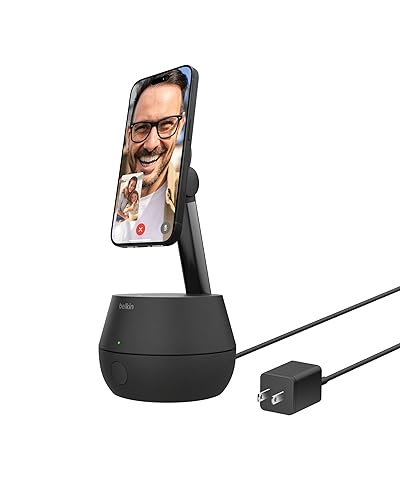 Belkin Wireless Charger Stand, Auto Face Tracking, Apple DockKit Certified, Tripod & MagSafe Compatible, No App Required, 360° Rotation, Influencer Content, Works w/FaceTime, TikTok, YouTube, etc.