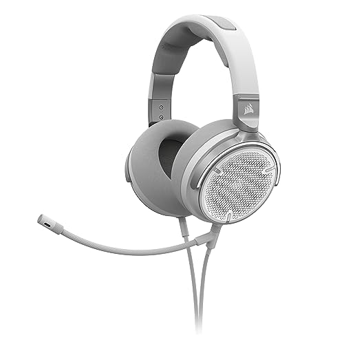 Corsair Virtuoso PRO Wired Open Back Gaming Headset - Detachable Uni-Directional Microphone - 50mm Graphene Drivers - 20Hz-40 kHz Frequency Response - White - White