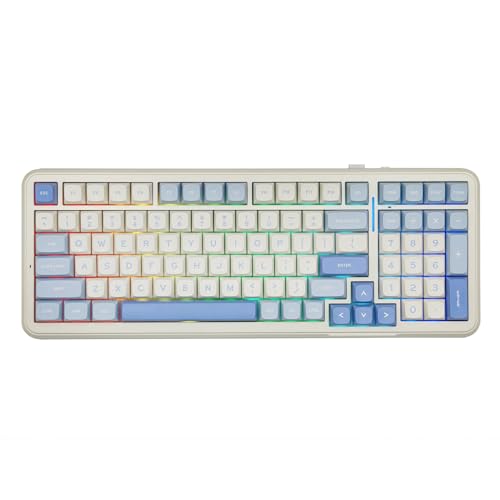 MechLands MCHOSE K99 96% Wireless Gaming Keyboard, Gasket Mechanical Keyboard, BT5.0/2.4GHz/USB-C Wired Creamy Keyboard, with 6-Layer Padding, 6000mAh Battery, Hot Swappable, NKRO for Win/Mac/Linux