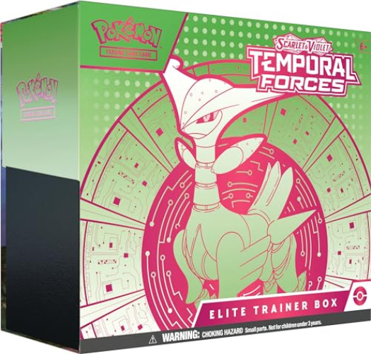 Pokémon TCG: Scarlet & Violet—Temporal Forces Elite Trainer Box – Iron Leaves (1 Full-Art Iron Thorns Promo Card, 9 Boosters & Premium Accessories)