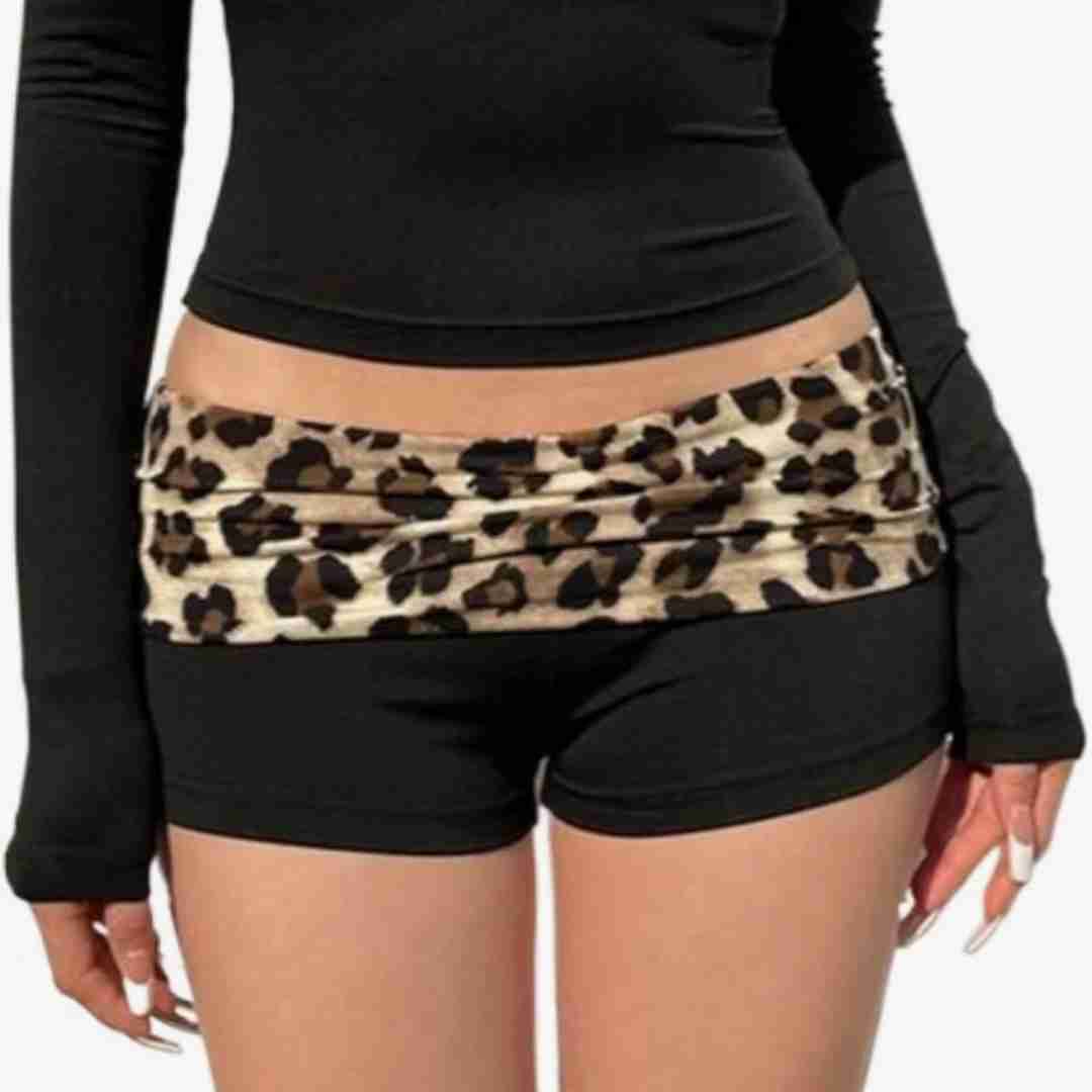  Fold Over leopard Low Rise Y2K