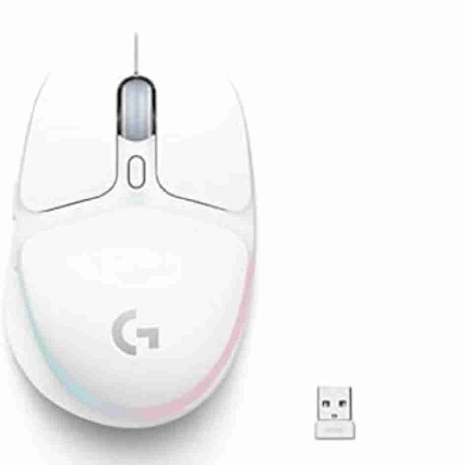Logitech G705 Wireless Gaming Mouse, Customizable LIGHTSYNC RGB Lighting, Lightspeed Wireless, Bluetooth Connectivity, Lightweight, PC/Mac/Laptop - White Mist - G705 Mouse