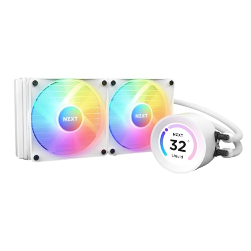 NZXT Kraken Elite 240 RGB RL-KR24E-W1 240mm AIO CPU Cooler Customizable 2.36" LCD Display High Performance Pump 2 x F120 RGB Core Fans Black - Kraken Elite RGB - 240mm - white