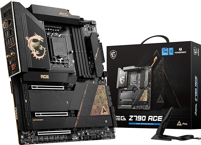 MSI MEG Z790 ACE Gaming Motherboard (Supports 12th/13th/ 14th Gen Intel Processors, LGA 1700, DDR5, PCIe 5.0, M.2, 2.5Gbps LAN, USB 3.2 Gen2, Wi-Fi 6E, Bluetooth 5.3, Thunderbolt, E-ATX) - EATX