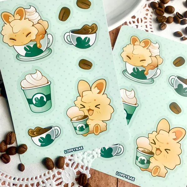 Coffee Break A6 Sticker Sheet