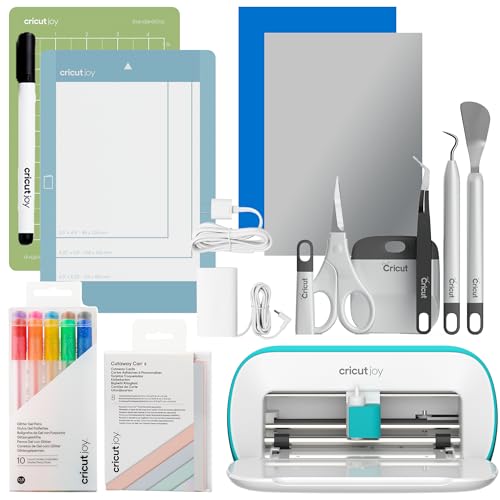 Cricut Joy & Digital Content Library (30 Images) - Card Starter Bundle - Includes Joy, Cutaway Card Sampler Pack, Card Machine Mats, 5-Piece Tool Set & Sparkle Gel Pens (10ct)