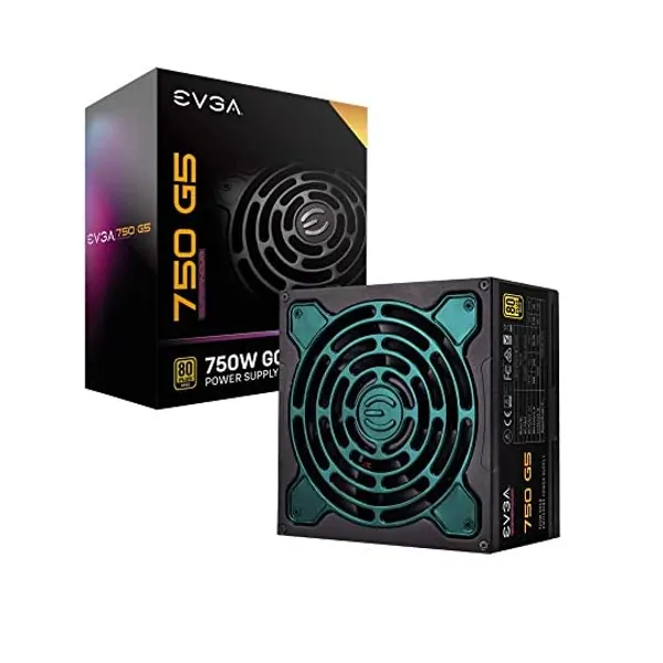 
                            EVGA 220-G5-0750-X1 Super Nova 750 G5, 80 Plus Gold 750W, Fully Modular, ECO Mode with Fdb Fan, 10 Year Warranty, Compact 150mm Size, Power Supply
                        