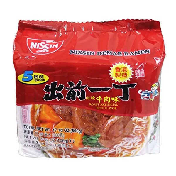 
                            Nissin Demae Ramen Instant Noodle 3.5oz (Roasted Beef Flavor, 5 Packs)
                        