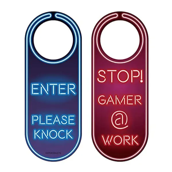 
                            EXPERODUCTS Gamer Do Not Disturb Door Hanger Double Sided Sign for Personal Room (Neon)
                        