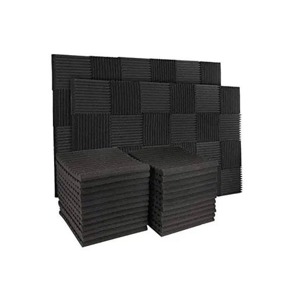 
                            50 Pack Acoustic Panels Soundproof Studio Foam for Walls Sound Absorbing Panels Sound Insulation Panels Wedge for Home Studio Ceiling, 1" X 12" X 12", Black (50PCS Black)
                        