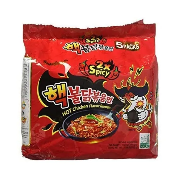 
                            Samyang 2X Spicy Hot Chicken Flavor Ramen_KOREAN SPICY NOODLE (140g Each) (5 packs)
                        