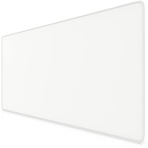 TITANWOLF - Alfombrilla de ratón de Gran tamaño 900 x 400mm - Mouse Pad Gaming XXL – Precisión y Velocidad en Juegos - Antideslizante, Resistente al Agua - Superficie de Tejido – Motivo Total White - Total White