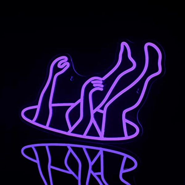 WLHOPE Falling Man Neon Sign Falling into Hole Neon Light Purple LED Neon Signs for Wall Decor USB Drop Into Neon Light Signs for Bedroom Home Bar Man Cave Game Room Party,Gift for Boys