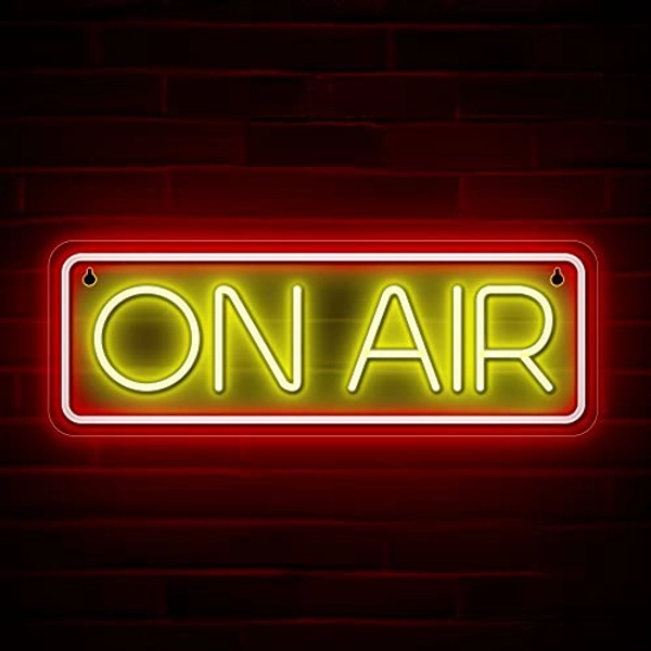 Lumoonosity On Air Sign - Live On Air Neon Sign for Twitch, Tiktok, Youtube Streamers/Gamers - Live Streaming/Recording Light Sign – Red/Yellow Led Signs for Studio, Wall, Bedroom, Game Room Decor