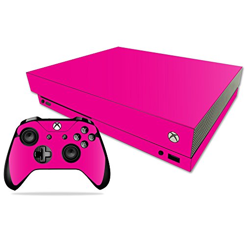 MightySkins Skin Compatible with Microsoft Xbox One X - Solid Hot Pink | Protective, Durable, and Unique Vinyl Decal wrap Cover | Easy to Apply, Remove, and Change Styles | Made in The USA - Hot Pink