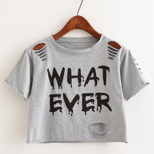 Whatever Crop Top - Grey