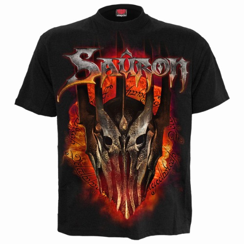 LOTR - SAURON - METAL TEE - Front Print T-Shirt Black - Digital / L