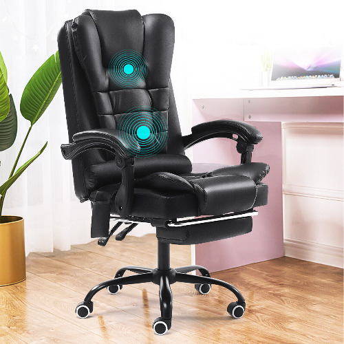 Premium Office Massage Chair with Footrest | Black