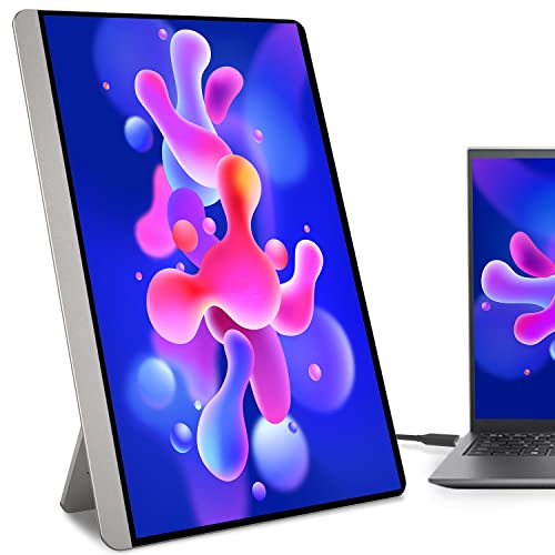 AYY Portable Monitor for Laptop, 16.1 Inch 1080P FHD IPS FreeSync Ultra Slim Travel Second Monitor with Kickstand Dual Type-C Mini HDMI Dual Speakers for Laptop PC Mac Surface Xbox