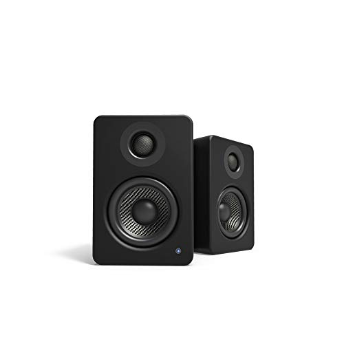 Kanto YU2MB PC Gaming Desktop Speakers | 3" Composite Drivers | 3/4" Silk Dome Tweeter | Class D Amplifier | 100 Watts | Built-in USB DAC | Subwoofer Output | Pair | Matte Black - Black Matte