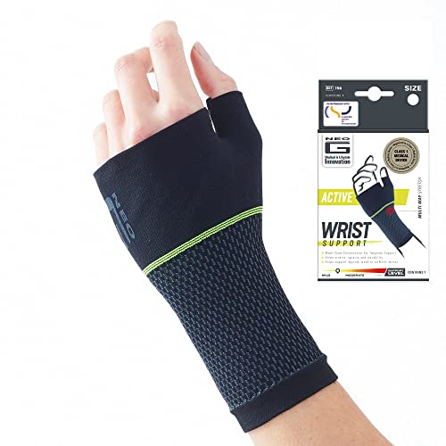 Neo-G Active Wrist Support – For Sports, Golf, Basketball, Football, Yoga, Tennis. For Sprains, Strains, Tendonitis, Injury Recovery - Multi Zone Wrist Compression Sleeve – L - Large: 19 - 23 CM/7.5 – 9.1 IN