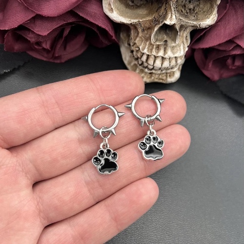 Silver Paw Earrings - Silver