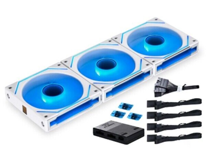 Lian Li SL120 Uni Fan Infinity 120mm ARGB Fan (3-Pack) with Controller - White