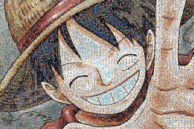 Ensky 1000 Piece Jigsaw Puzzle, One Piece, Mosaic Art, Luffy, 19.7 x 29.5 inches (50 x 75