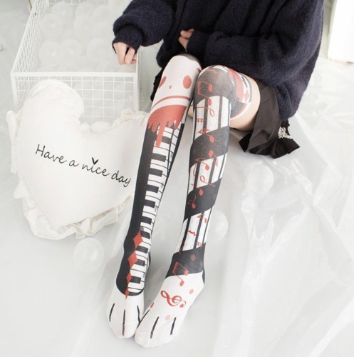 Spooky Cute Stockings - Piano Cat Stockings