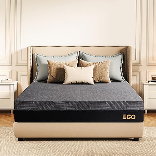 EGOHOME 10 Inch Full Memory Foam Mattress for Back Pain, Cooling Gel Mattress Bed in a Box, Made in USA, CertiPUR-US Certified, Therapeutic Medium Double Mattress, 54x75x10 Black - 10 Inch - Full