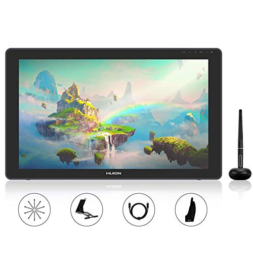 HUION KAMVAS 22 Plus Graphics Drawing Tablet with Full-laminated QD Screen 140% s RGB Android Support Ideal for Homeworking & Distance Learning Adjustable Stand - 21.5inch - Kamvas 22 Plus