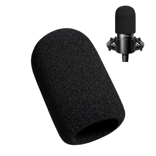 Pop Filter/Windscreen for Audio-Technica AT-2020 AT-2035 AT-2050 ATR2500 ATR2500X AT-4040 Microphones, Mic Cover for Filtering Plosives and Hissing Noise - Foam-Black