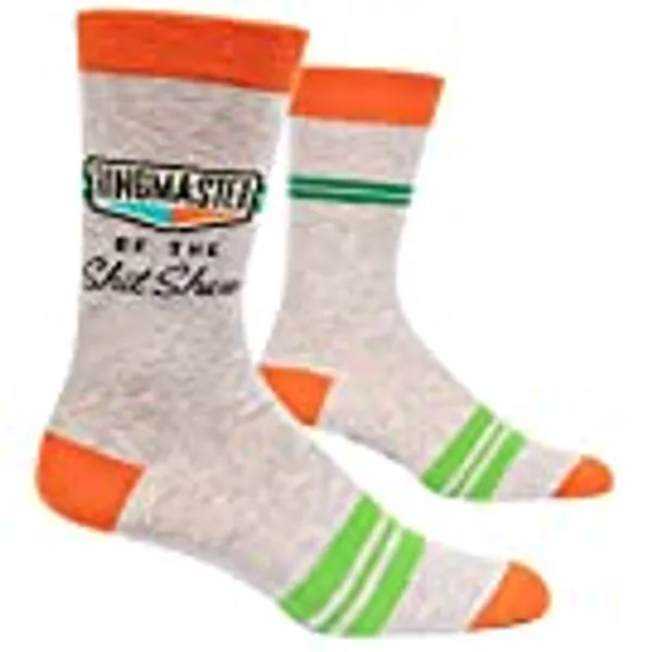 Blue Q Men's Funny Crew Socks (fits men's shoe size 7-12)