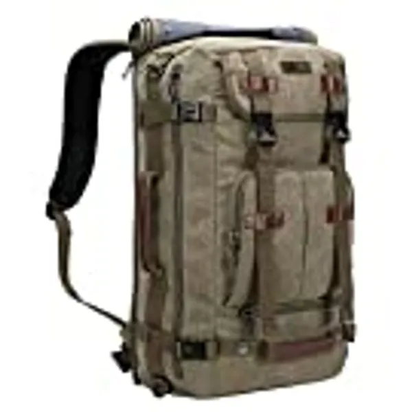 WITZMAN Canvas Backpack Vintage Travel Backpack Large Laptop Bags Convertible Shoulder Rucksack