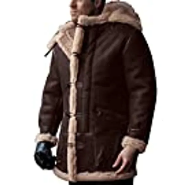 FSAHJKEE Chamarra Para Hombre, Mens Sports Coat, Fashion Winter Warm Coats Longsleeve Regular Fit Loose Outwear Parka Coats
