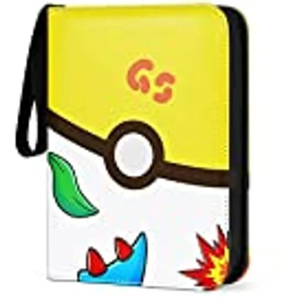 Tcgames Card Binder 4-Pocket, 440 Pockets Card Holder with 55 Sleeves Yellow