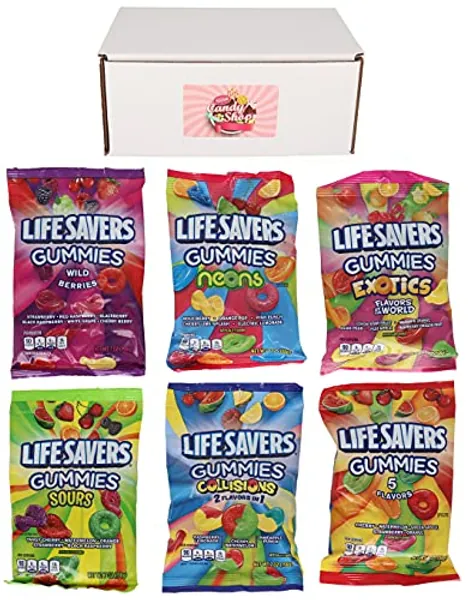SECRET CANDY SHOP Life Savers Gummies Variety Pack of 6 Flavors (1 of each flavor, Total of 6)