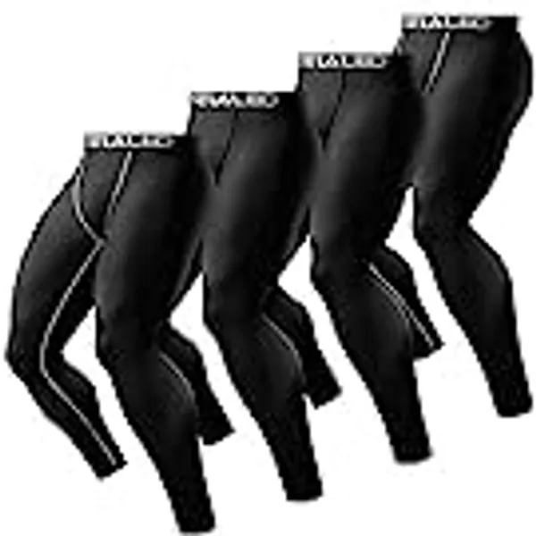 TELALEO 6, 5 or 4 Pack Men's Compression Pants Leggings Sports Tights Performance Athletic Baselayer Workout Running